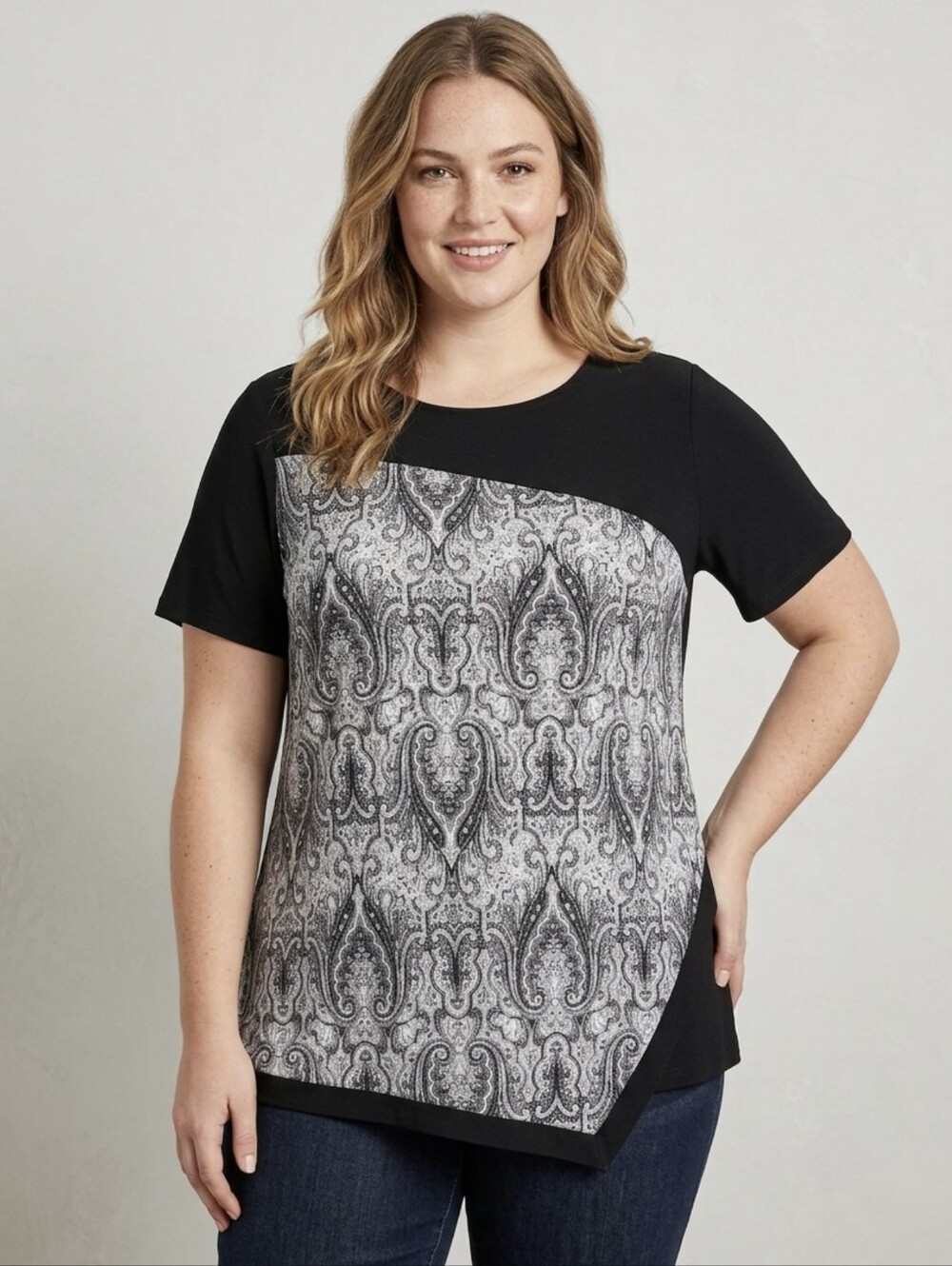 PENNINGTONS Paisley Colorblock Top | Size X